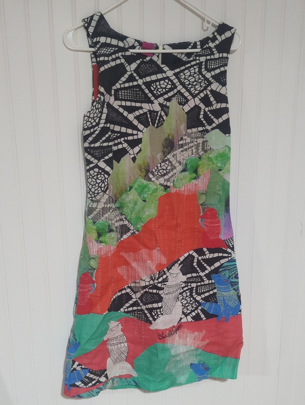Save The Queen Multicolor Abstract Knee Length Dress